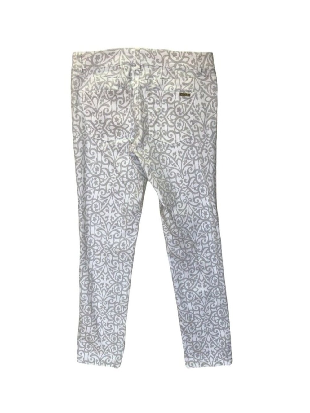 White House Black Market Pants Womens 2R Gray Paisley Slim Ankle Fit Rhinestones - Picture 10 of 10